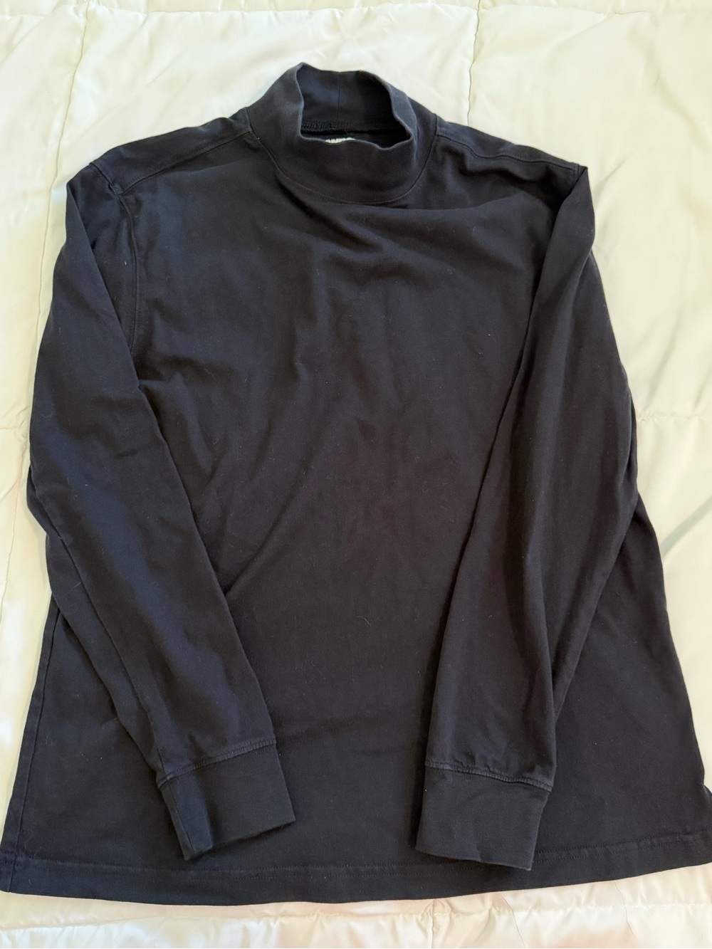 Lands’ End Women's Small Black Long-Sleeve Mock Neck Shirt